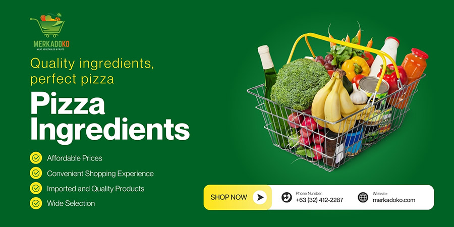 Green Yellow Modern Grocery Market Outdoor Banner - 1